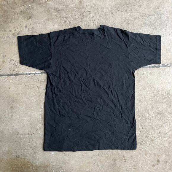 VINTAGE IOWA HAWKEYES BLACK T-SHIRT LARGE 90S SINGLE STITCH - Picture 2 of 4